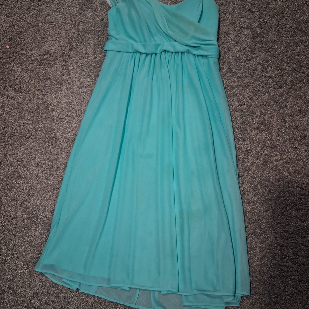 David's Bridal Turquoise Gown